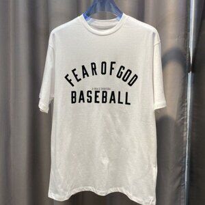 Arch Logo Baseball Graphic Tee - Casual White Cotton Short Sleeve Streetwear Top